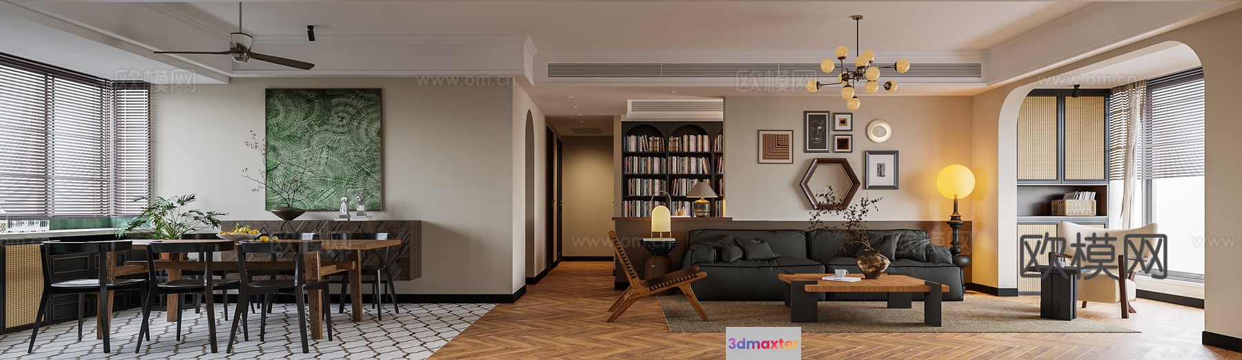 Modern Living Room 3D Model - 23134 - VRAY Render