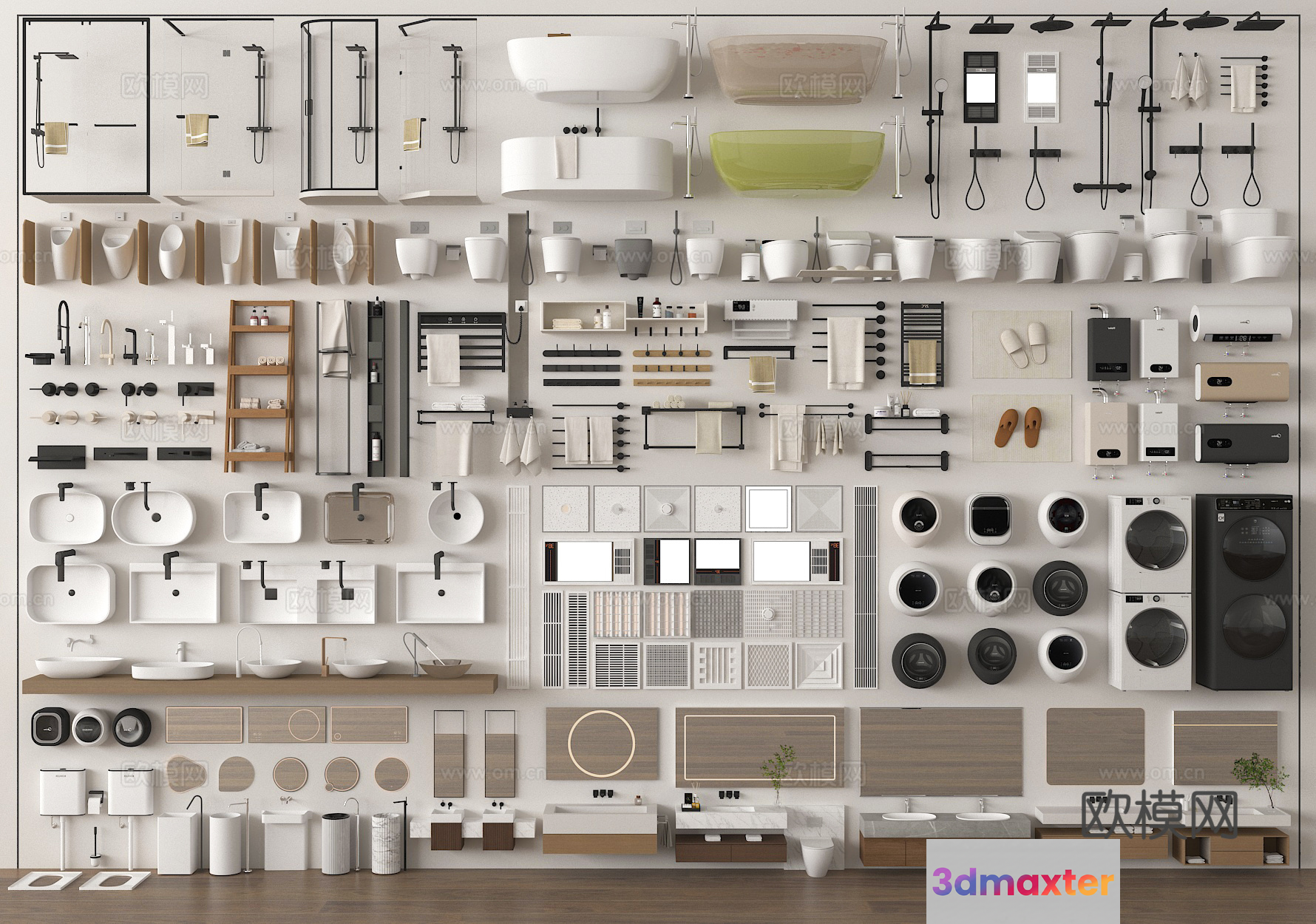 Modern Bathroom Fixtures 3D Model - 12716 - VRAY Render
