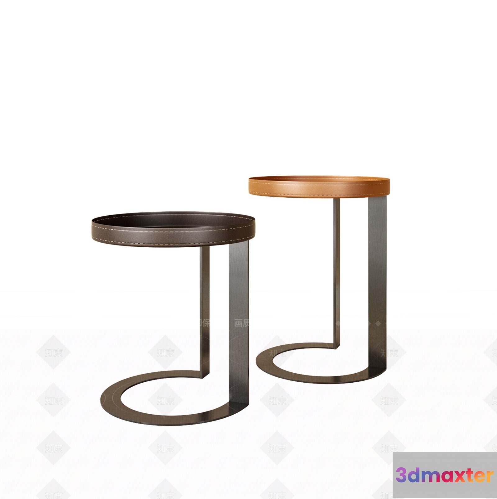 Two Small Round Stools 3D Model - 16413 - VRAY Render