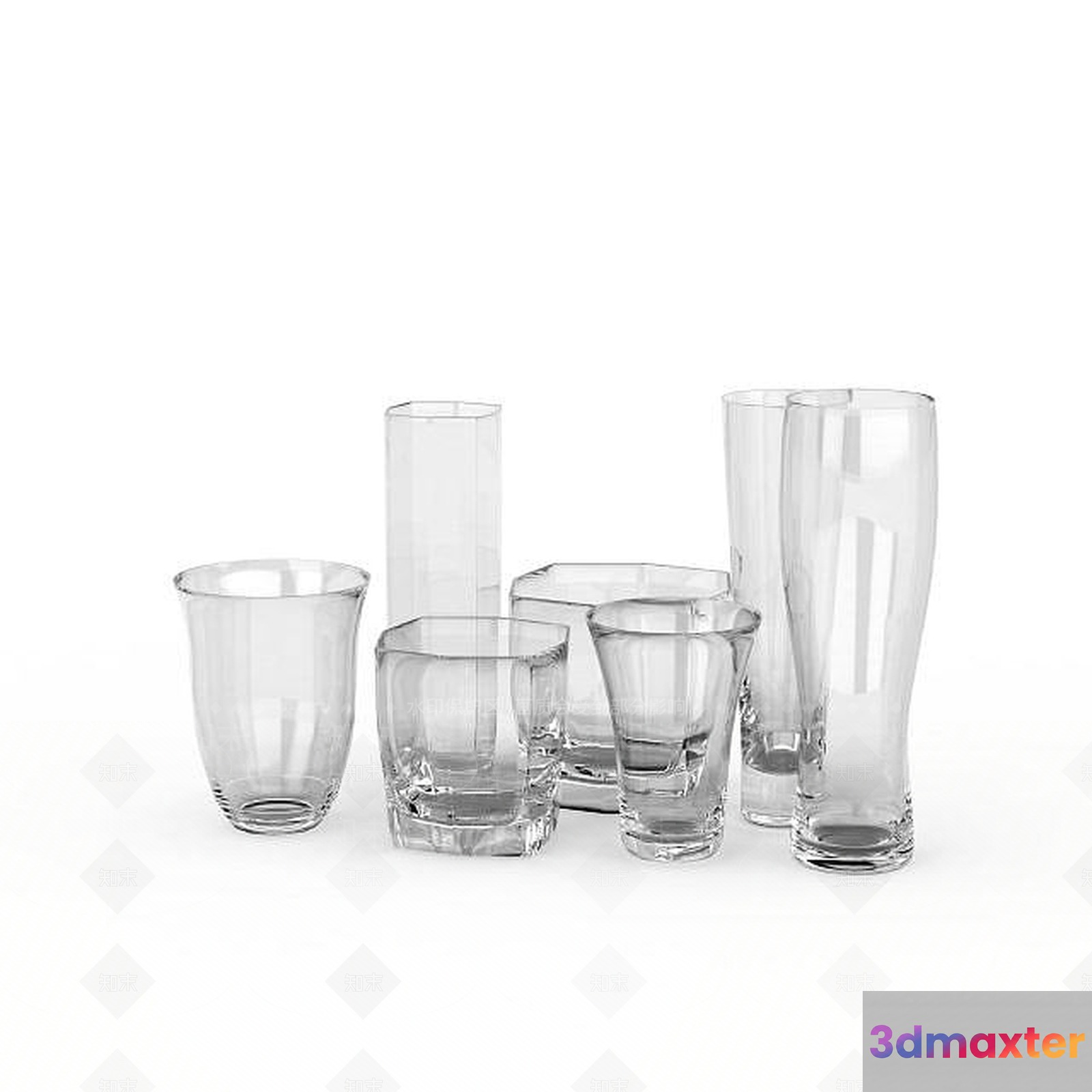 Clear Glassware 3D Model - 4965 - VRAY Render