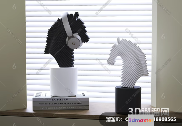 Modern Decorative Horse Heads 3D Model - 21041 - VRAY Render
