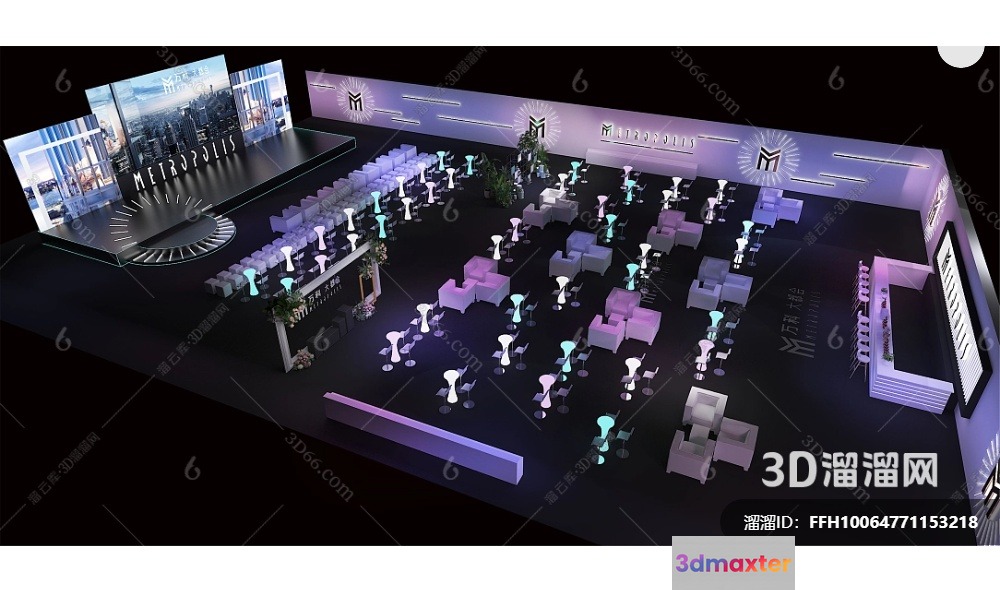 Modern 3D Event Space 3D Model - 4787 - VRAY Render