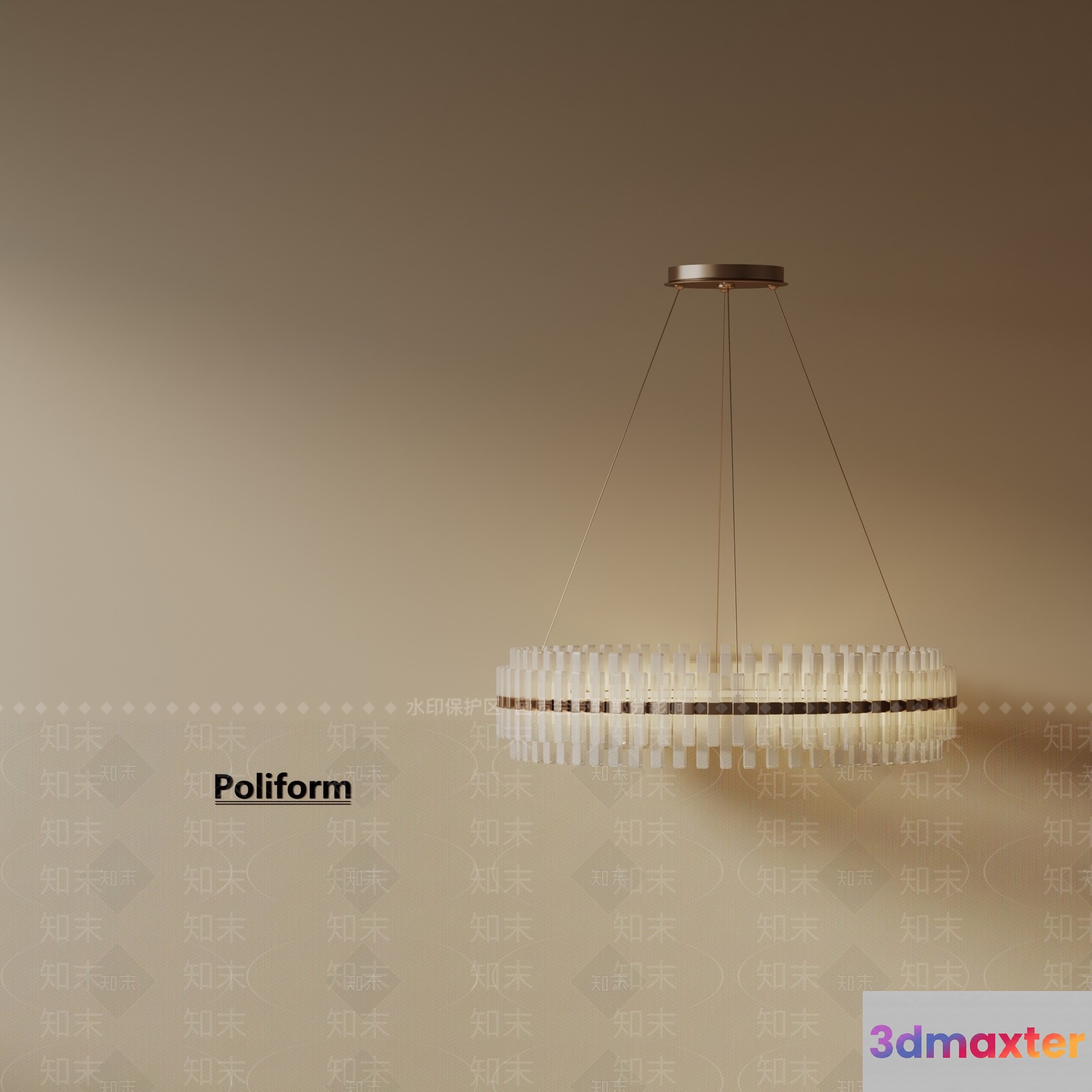 Gold Light Fixture 3D Model - 15079 - VRAY Render