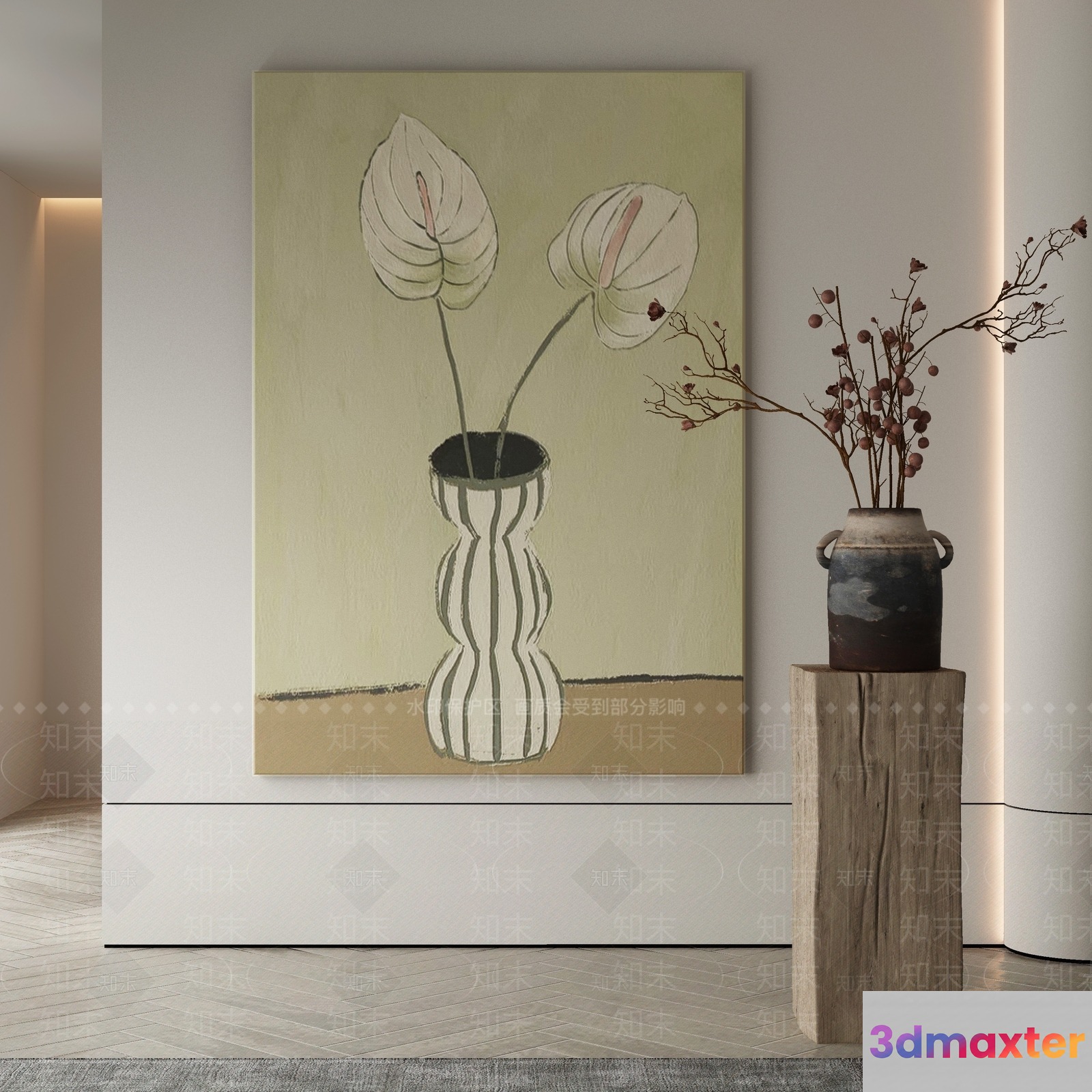 Modern Living Room 3D Model - 9853 - VRAY Render