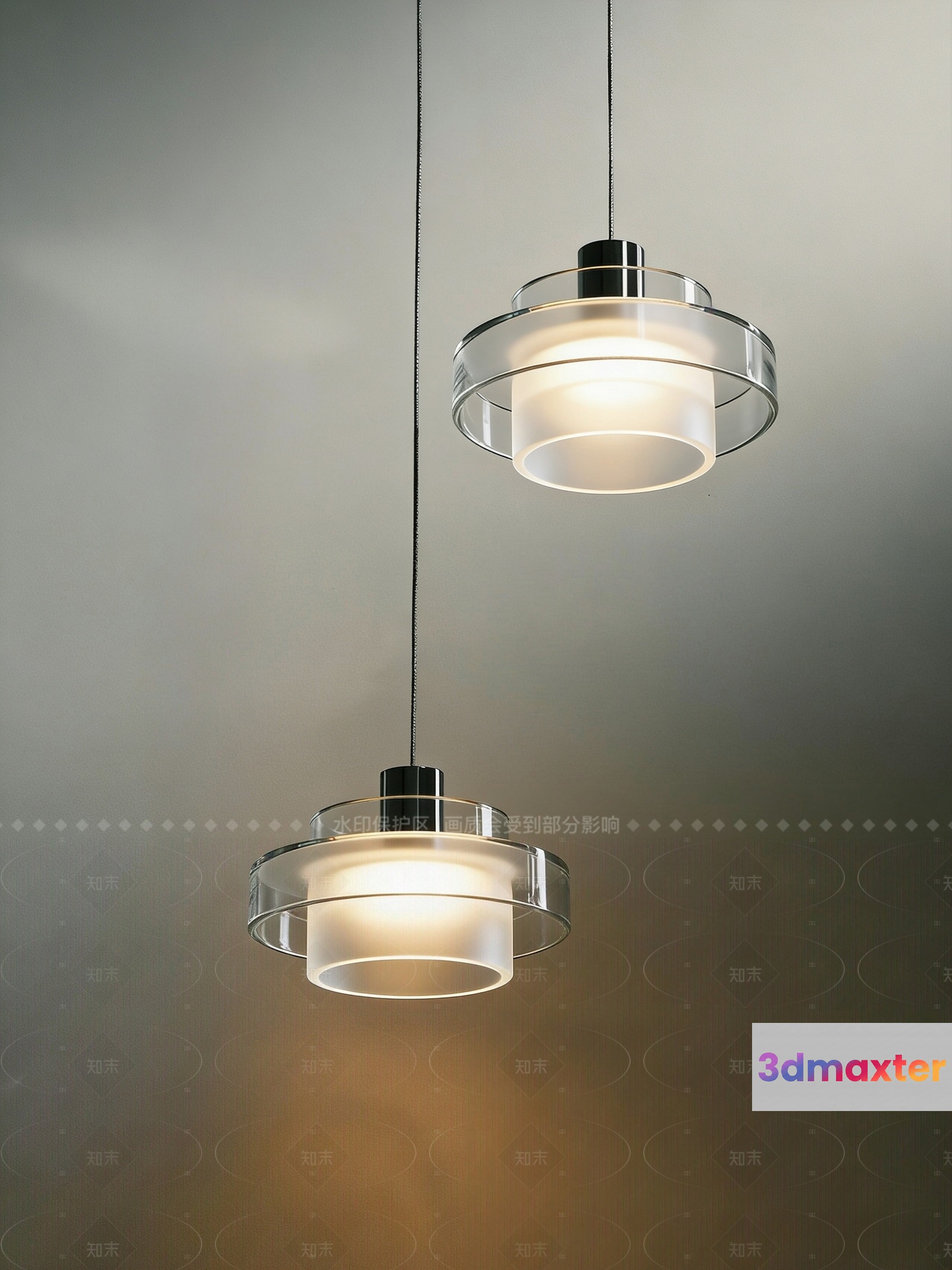 Modern Glass Light Fixture 3D Model - 8917 - CORONA Render
