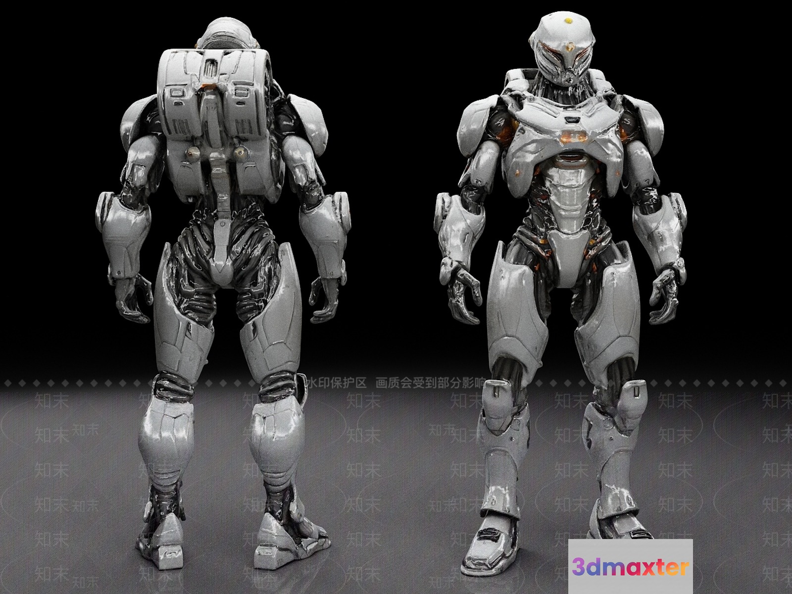 Two Robotic Figures 3D Model - 9237 - VRAY Render