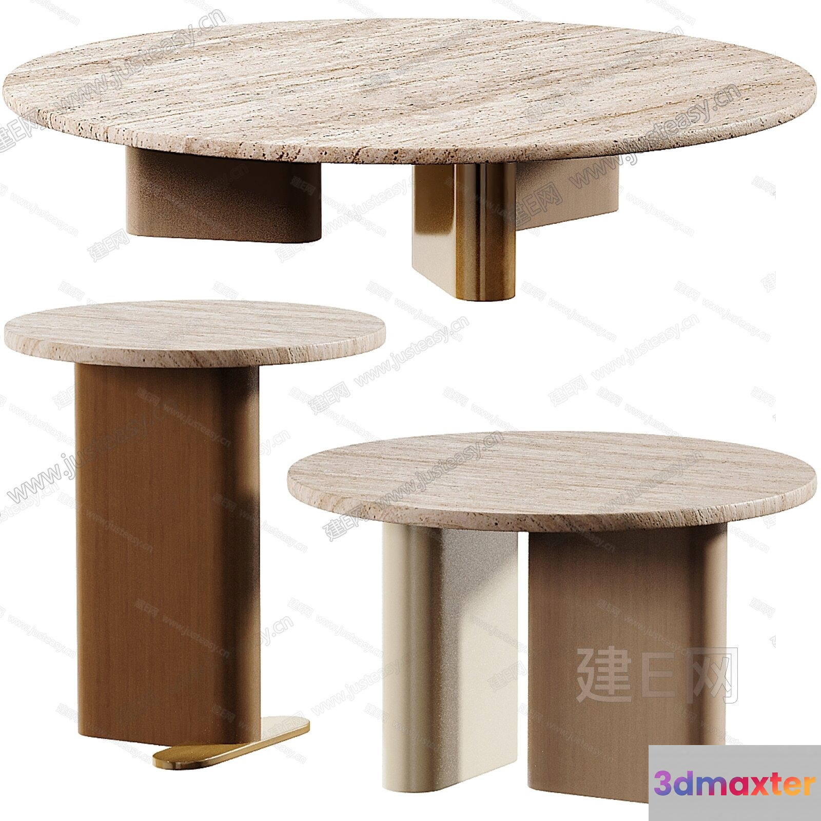 Modern Minimalist Table Set 3D Model - 18468 - VRAY Render