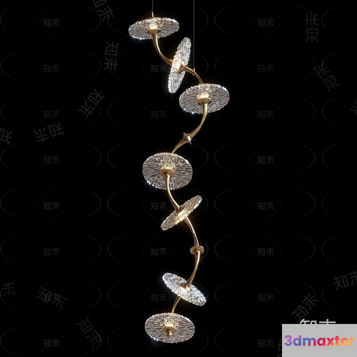 Gold Light Fixture 3D Model - 17240 - CORONA Render