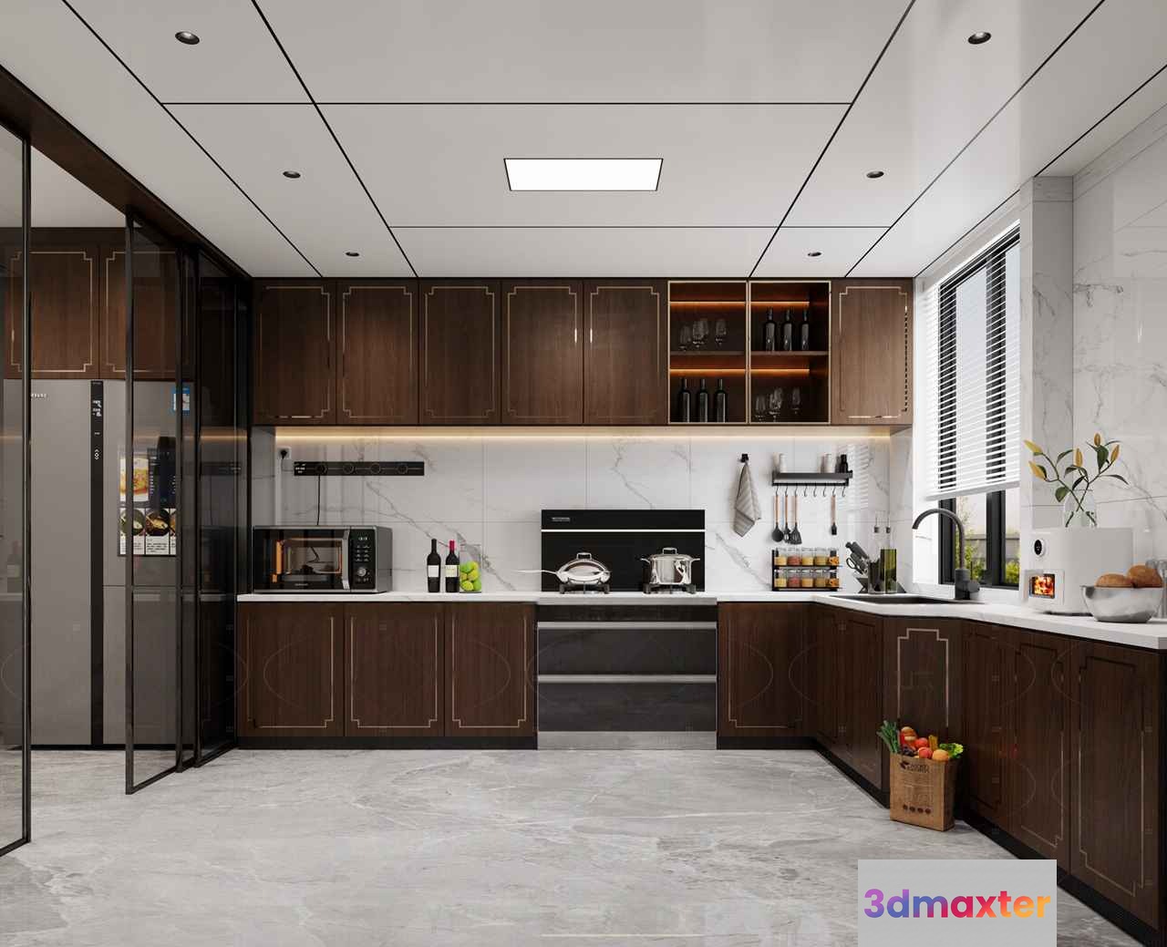 Modern Kitchen 3D Model - 21377 - VRAY Render