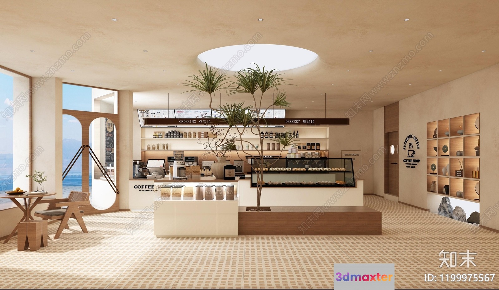 Modern Coffee Shop 3D Model - 9851 - VRAY Render