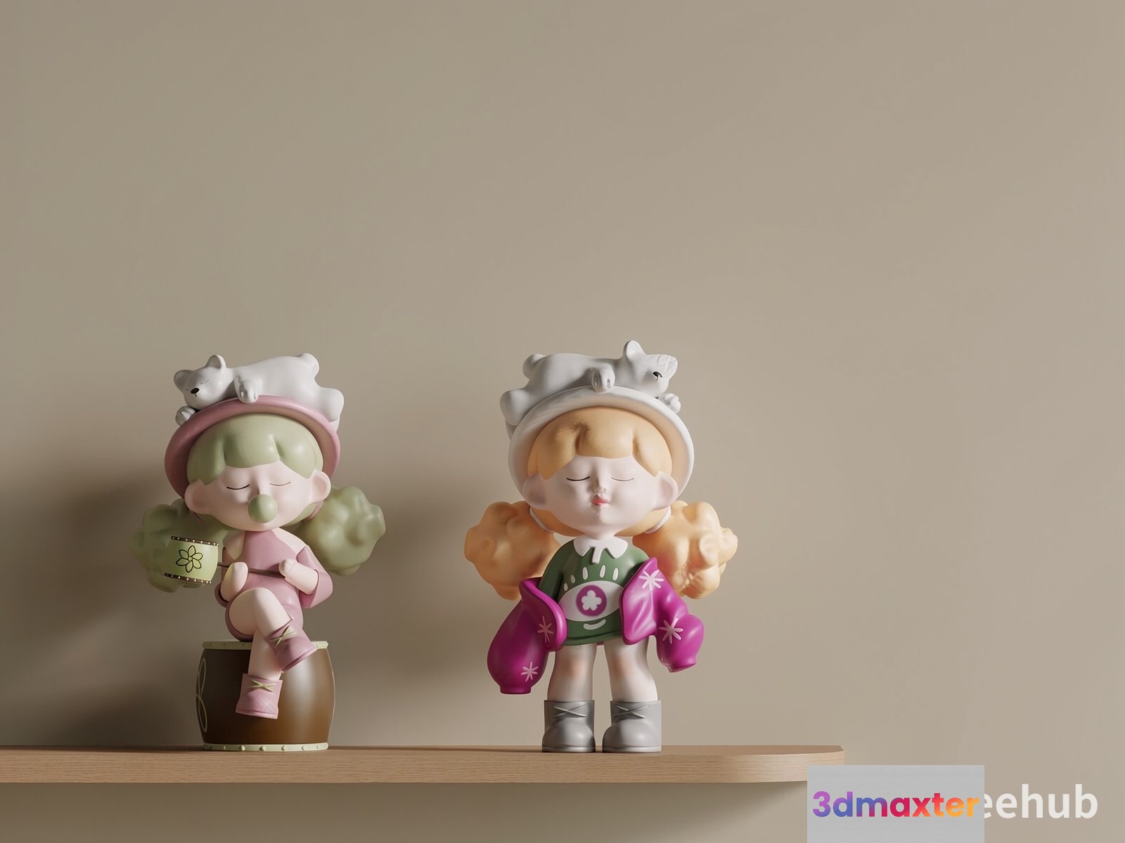 A Pair Of Figurines 3D Model - 19806 - VRAY Render