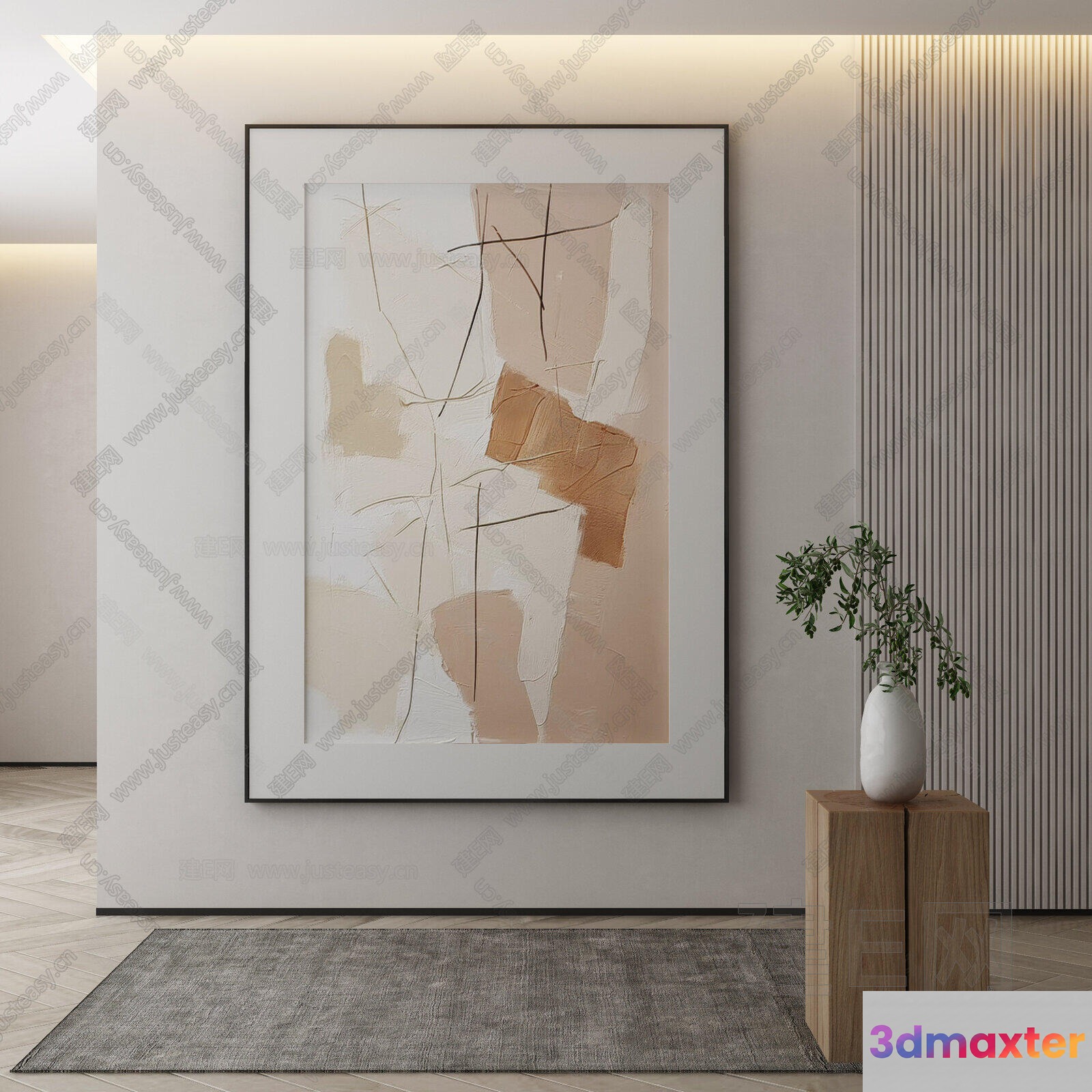 Modern Artwork 3D Model - 11496 - VRAY Render