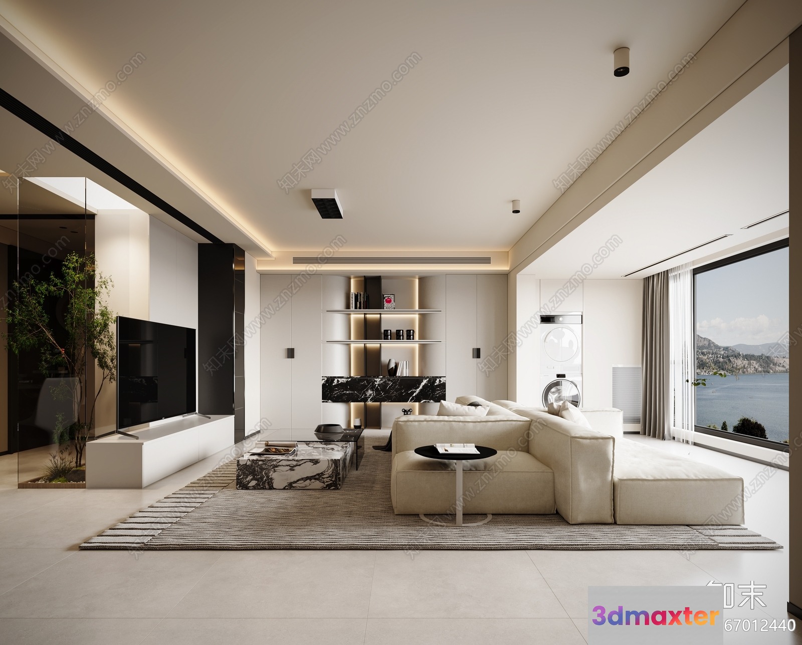 Modern Living Room 3D Model - 10882 - VRAY Render