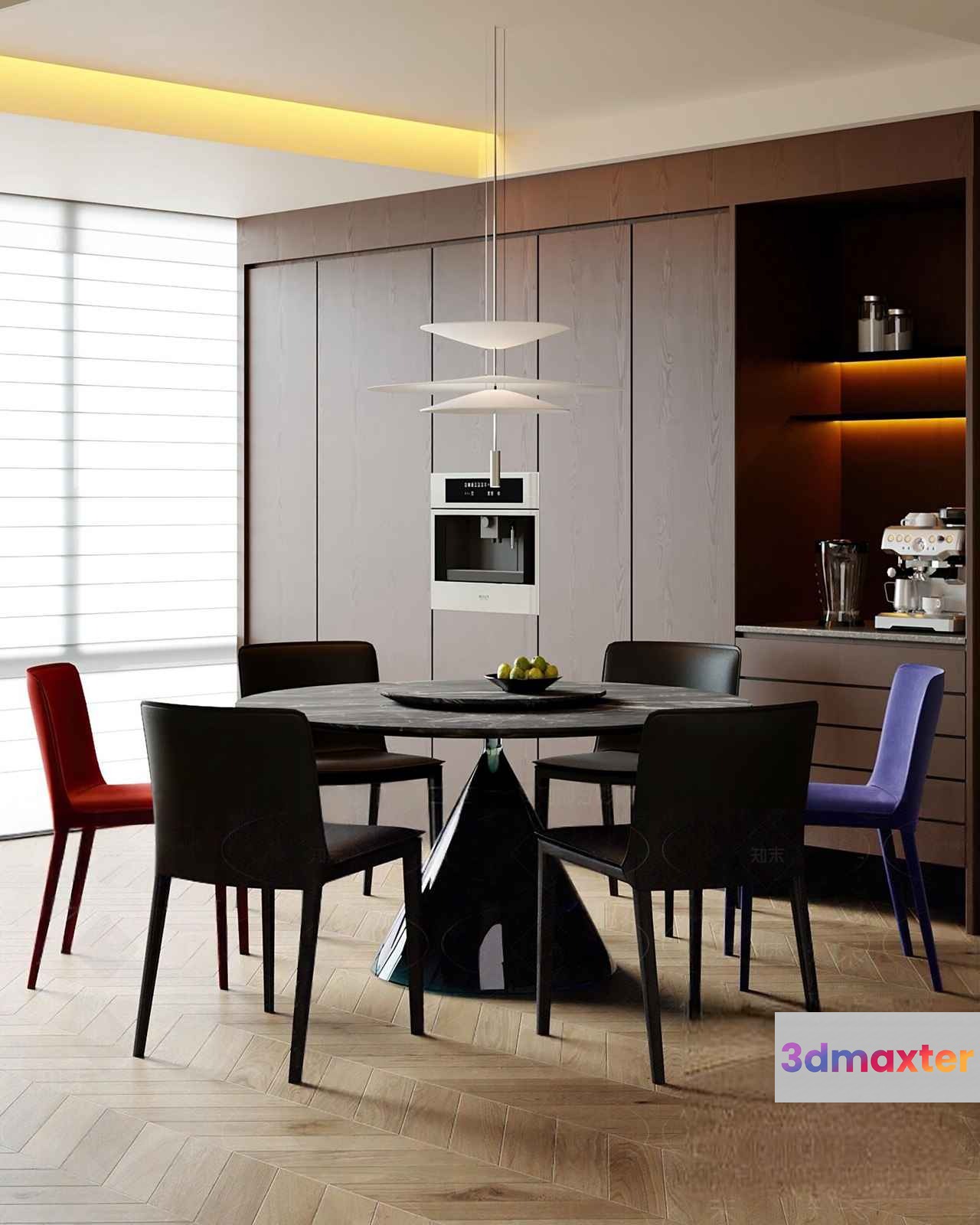 Modern Dining Room 3D Model - 4106 - VRAY Render