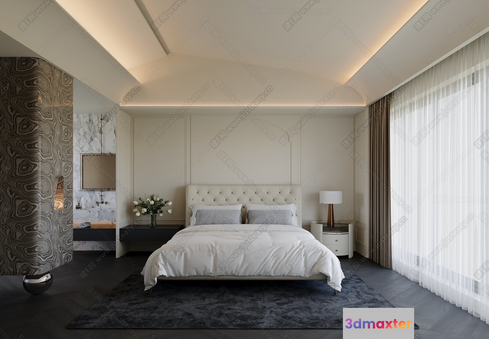 Modern Luxury Bedroom 3D Model - 17835 - CORONA Render