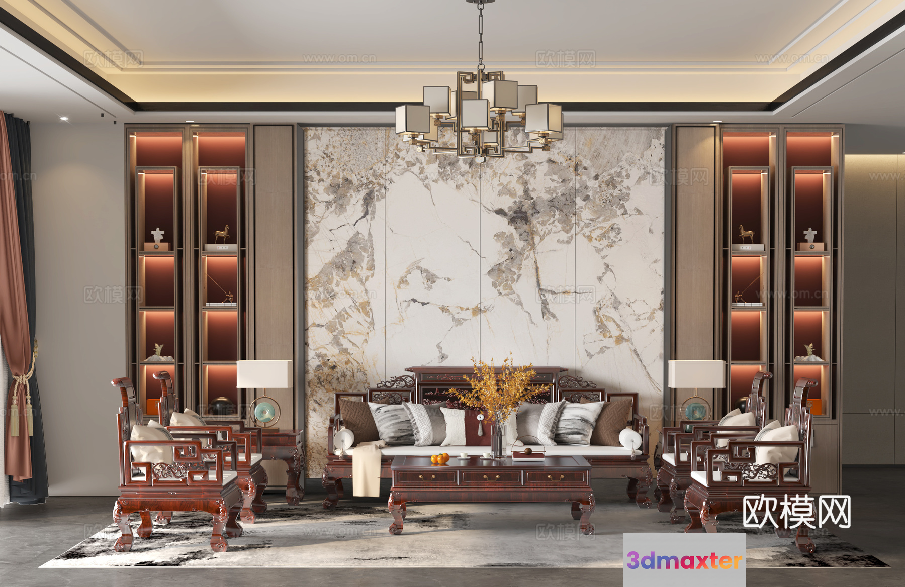 A Modern Living Room 3D Model - 20093 - VRAY Render