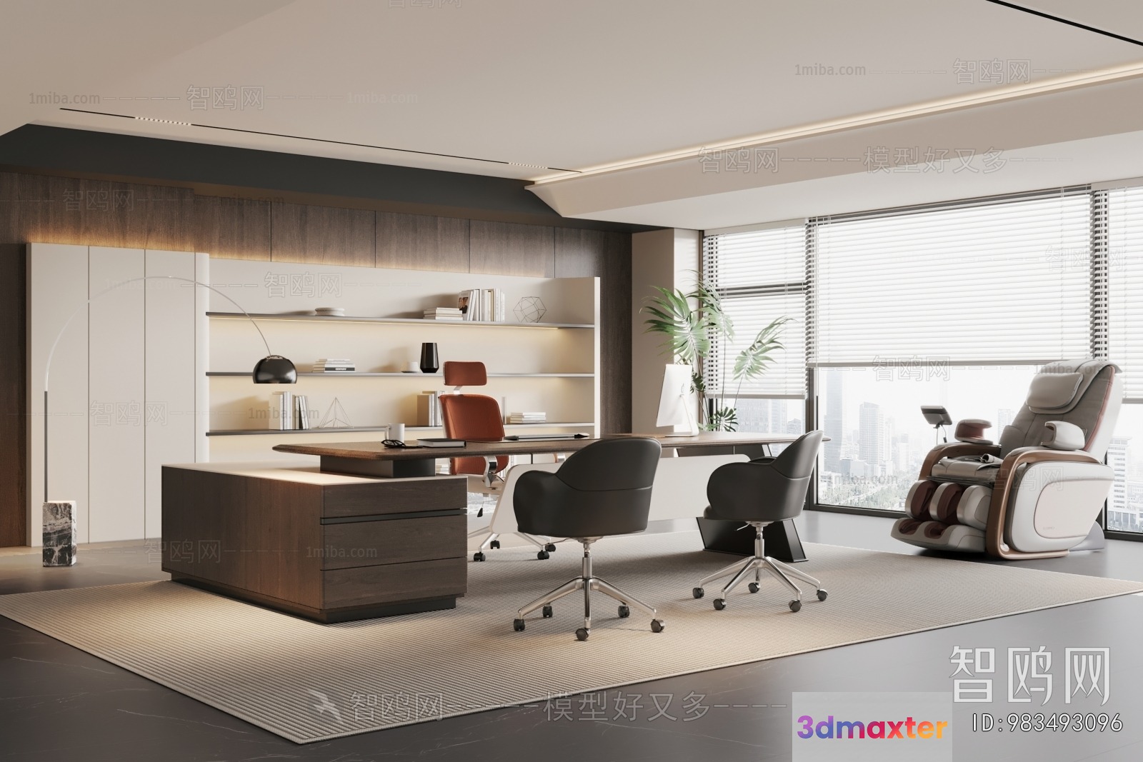 Modern Office Space 3D Model - 4081 - VRAY Render