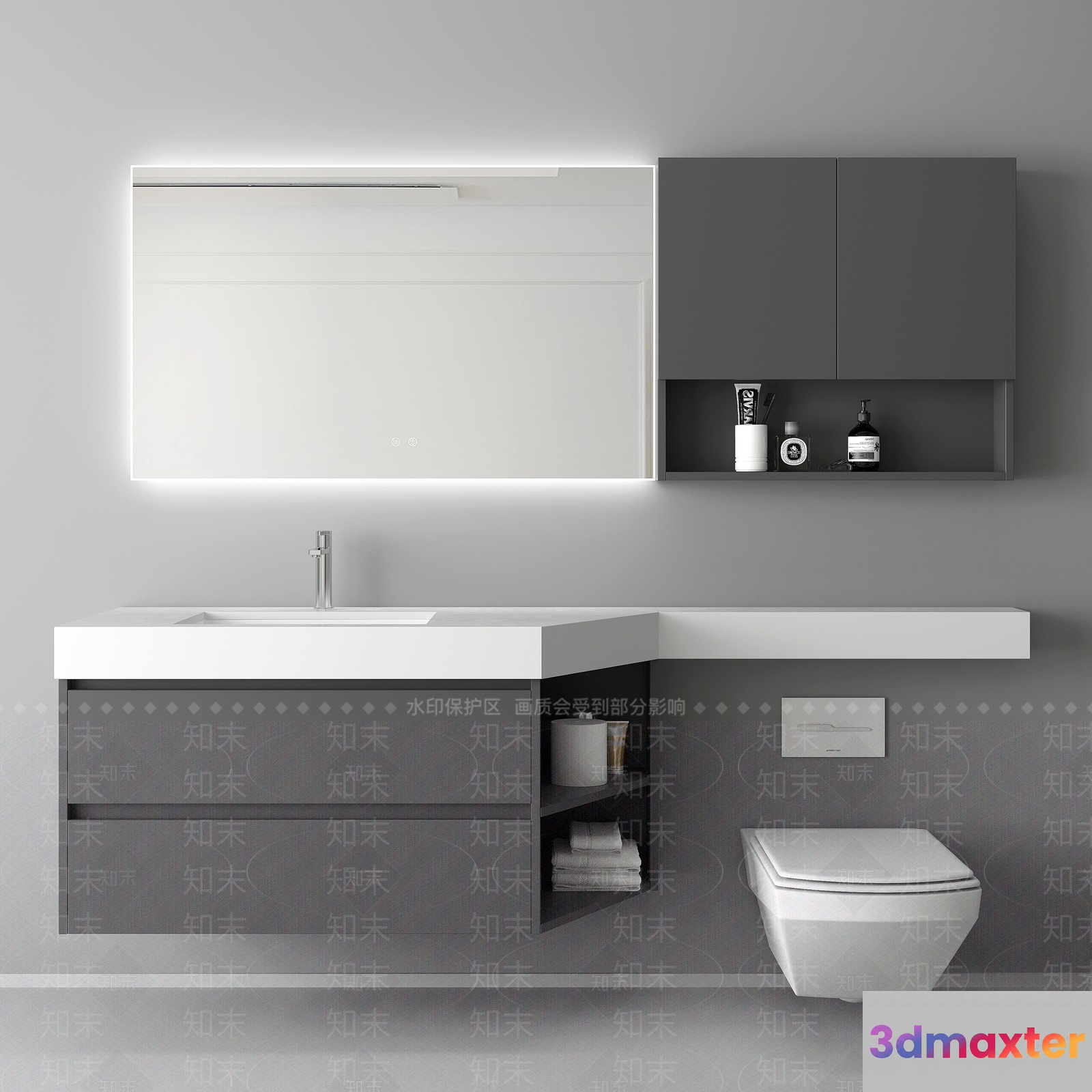 Modern Bathroom Vanity 3D Model - 2908 - VRAY Render