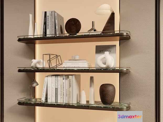 Modern Glass Shelves 3D Model - 23042 - CORONA Render