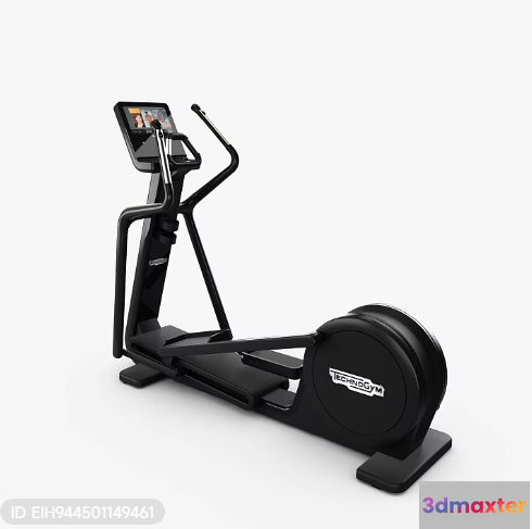 A Black Elliptical Trainer 3D Model - 14245 - VRAY Render