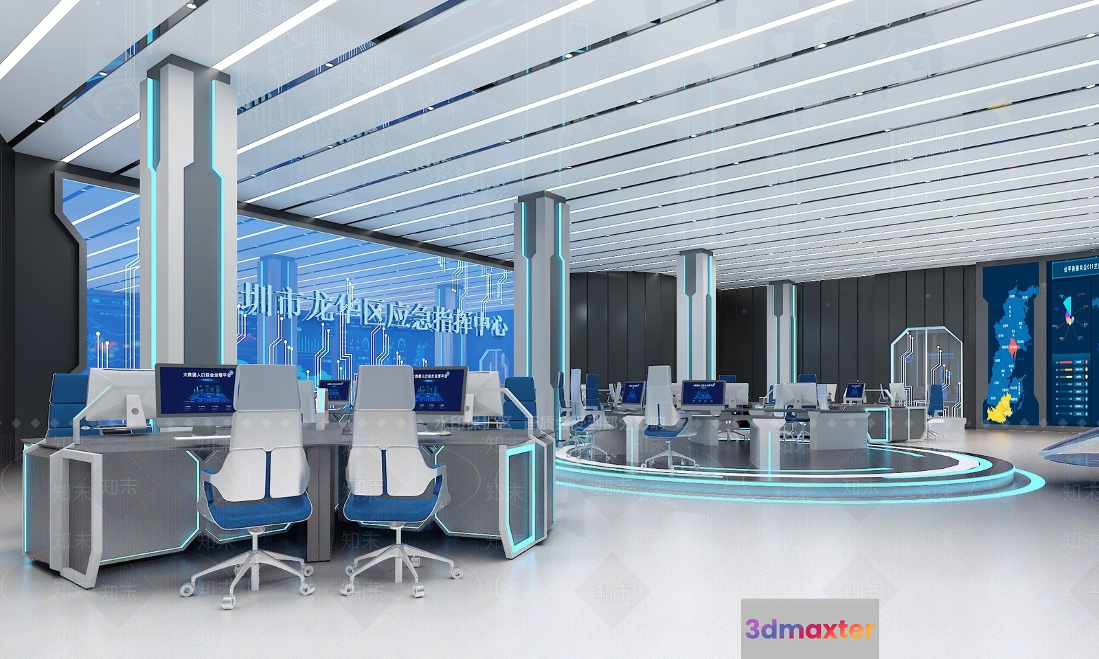 Modern Office Space 3D Model - 18367 - VRAY Render