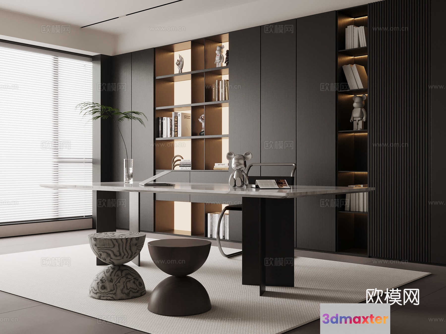 Modern Office Space 3D Model - 14641 - VRAY Render