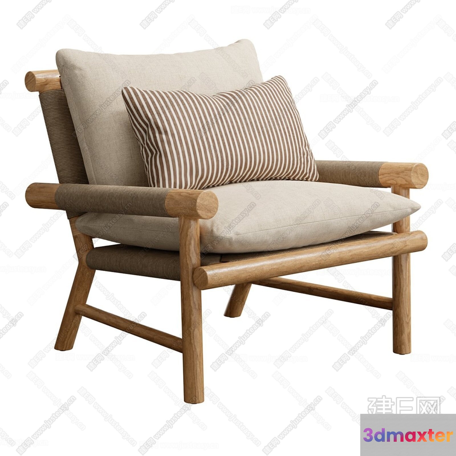 Wooden Armchair 3D Model - 12143 - VRAY Render