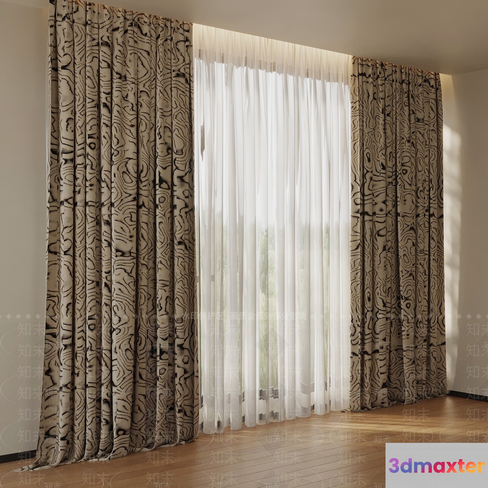 A Curtain 3D Model - 15090 - VRAY Render