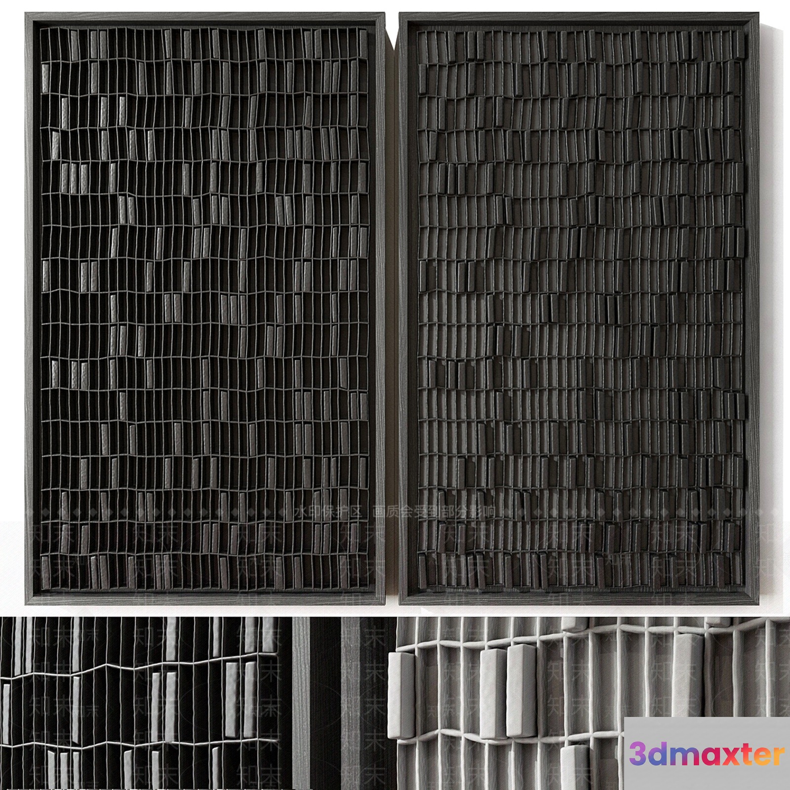 Two Rectangular Filters 3D Model - 12747 - VRAY Render
