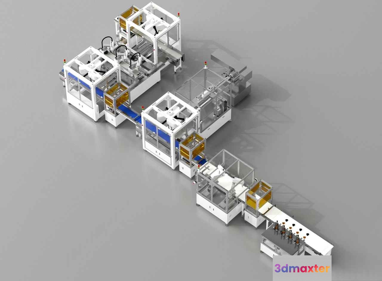 Modern Factory Equipment 3D Model - 14294 - VRAY Render