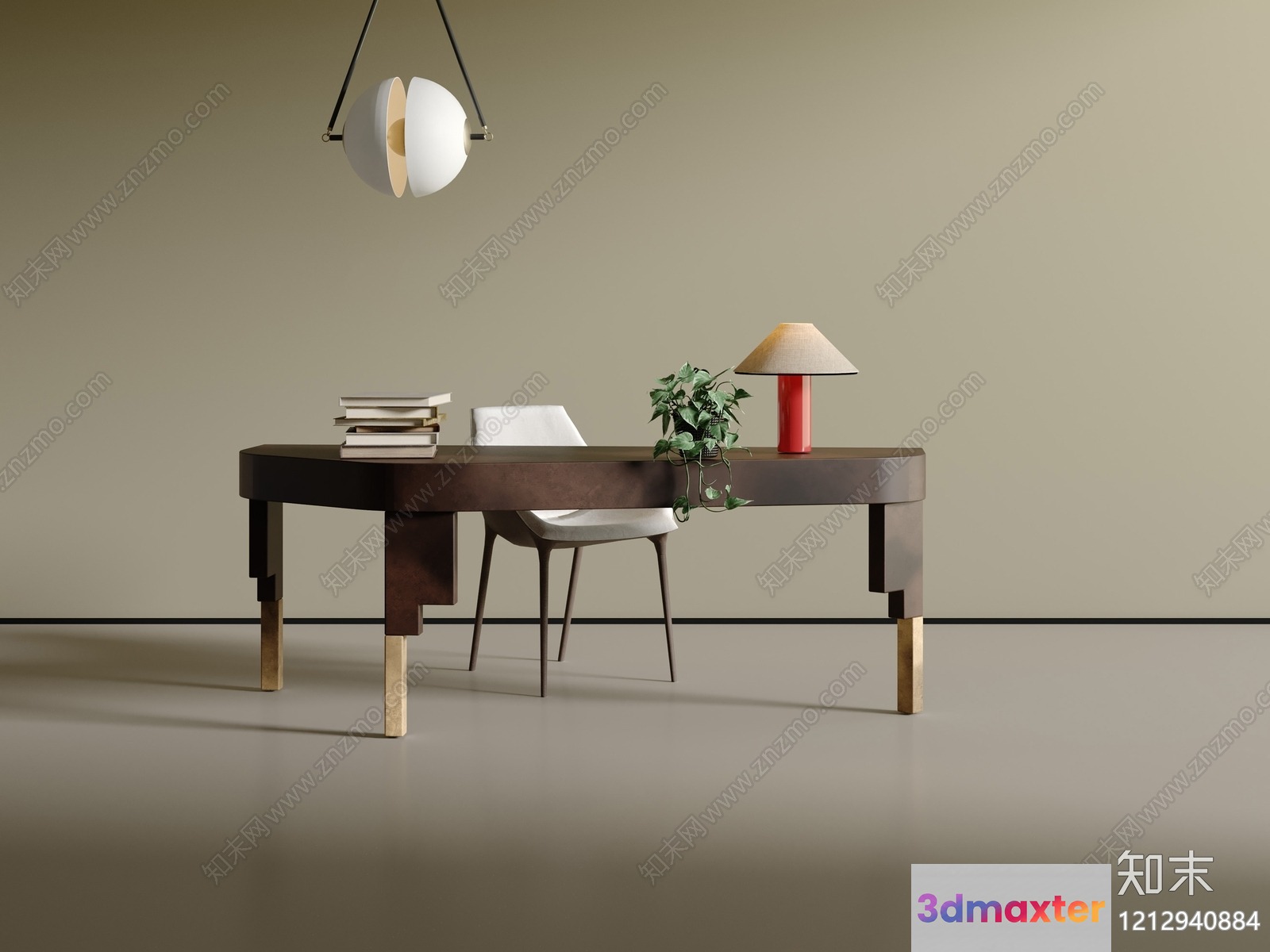 Modern Home Office 3D Model - 13540 - VRAY Render