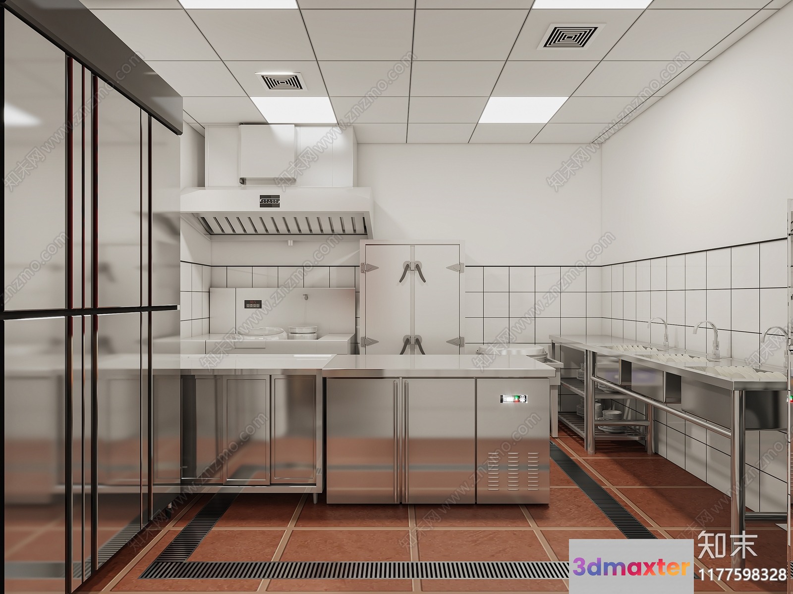 A Modern Kitchen 3D Model - 10522 - VRAY Render