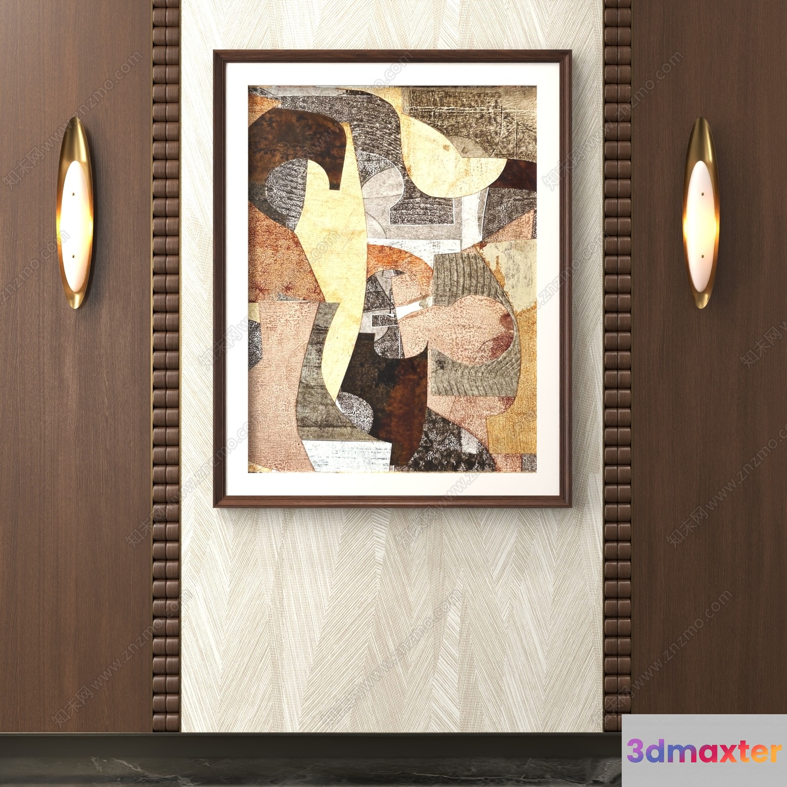 Abstract Art Piece 3D Model - 5007 - VRAY Render