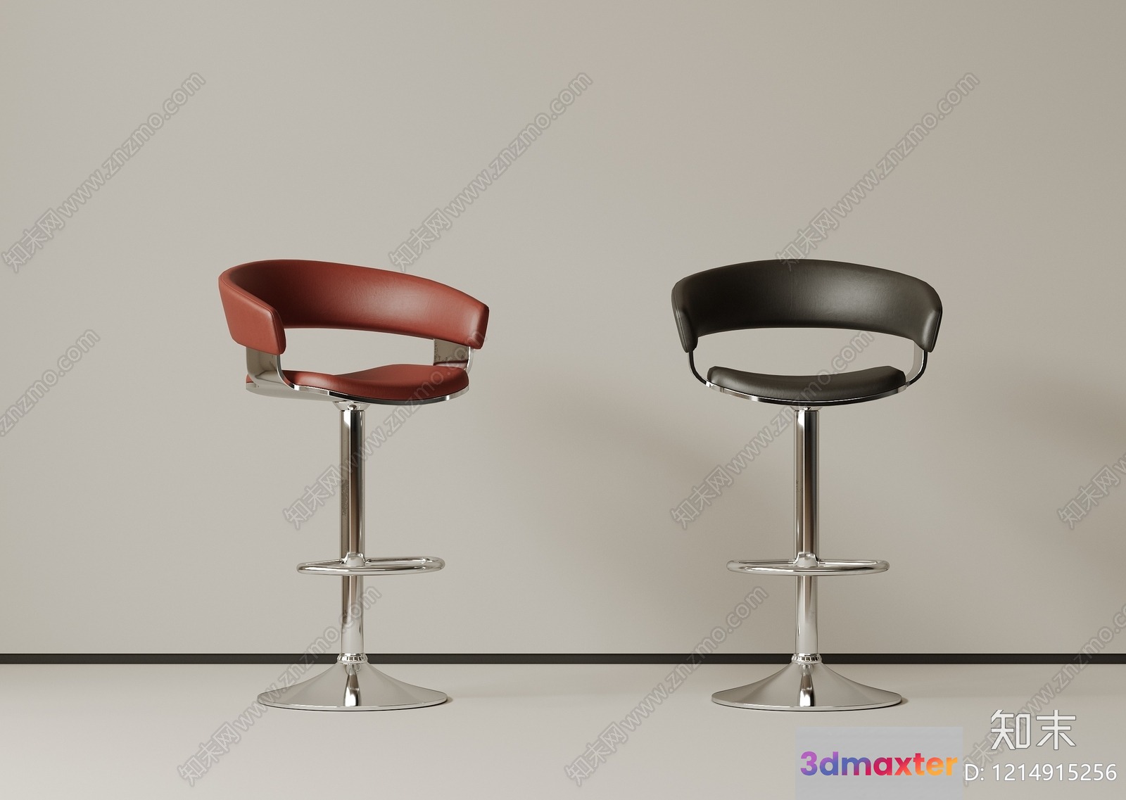 Modern Bar Stools 3D Model - 15175 - VRAY Render