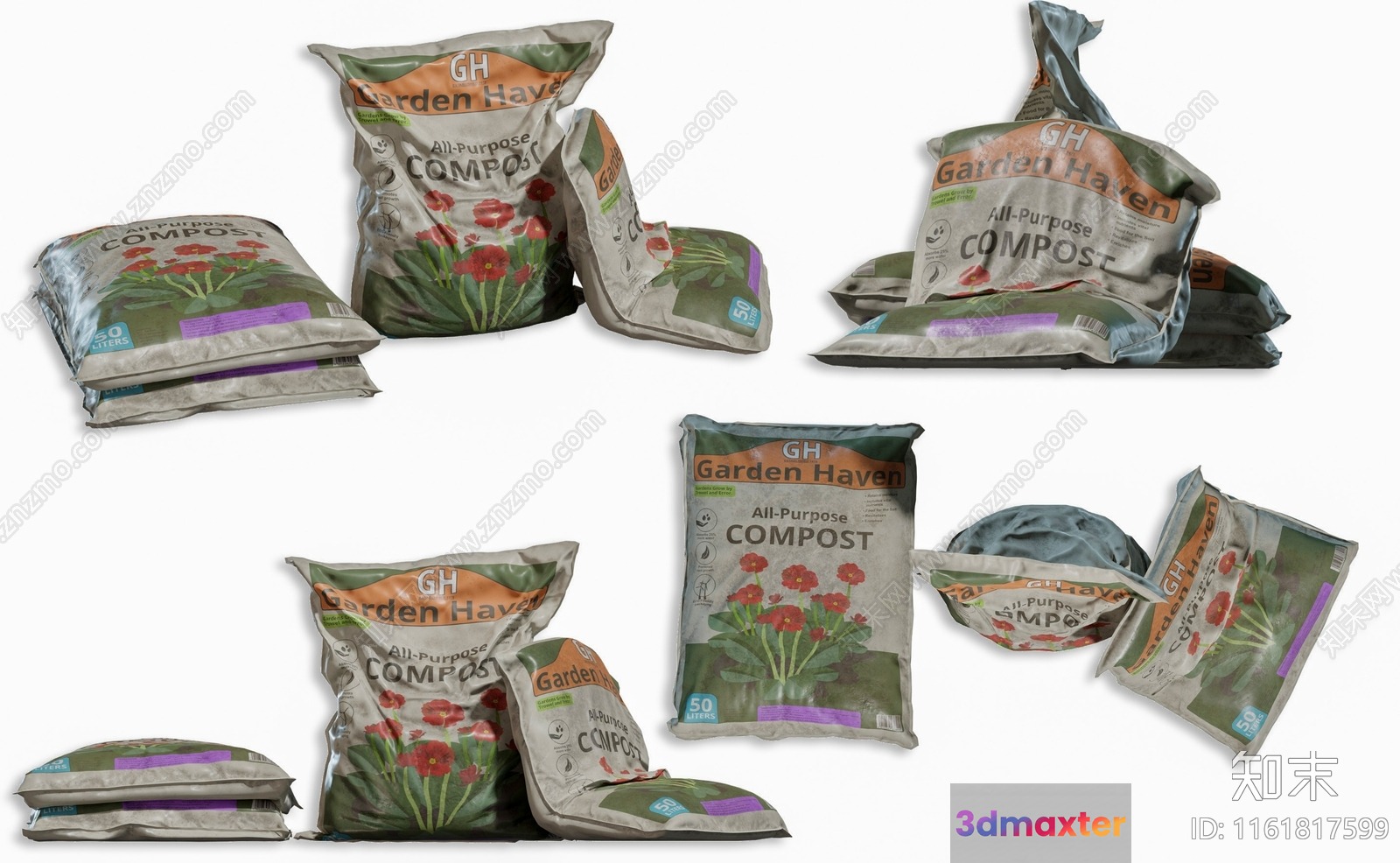 A Bag Of Compost 3D Model - 13986 - VRAY Render