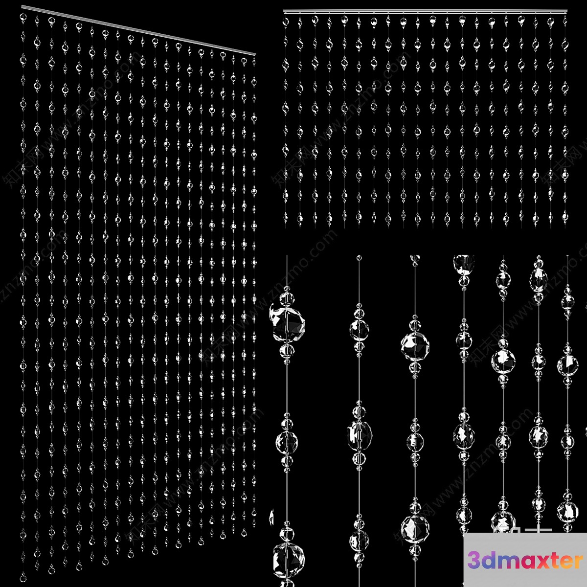 Crystal Curtain With Beads 3D Model - 11540 - VRAY Render