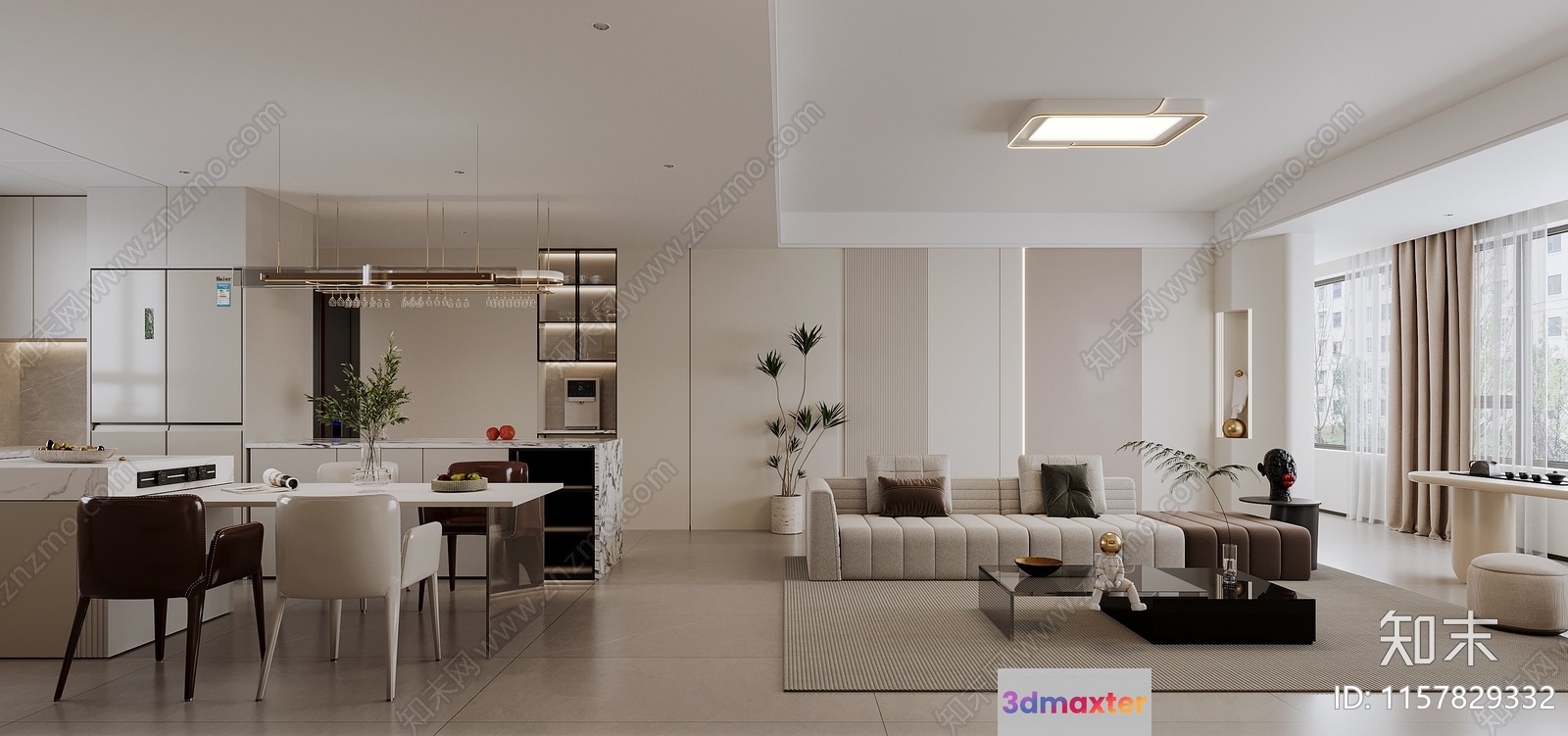 Modern Living Room 3D Model - 14432 - VRAY Render
