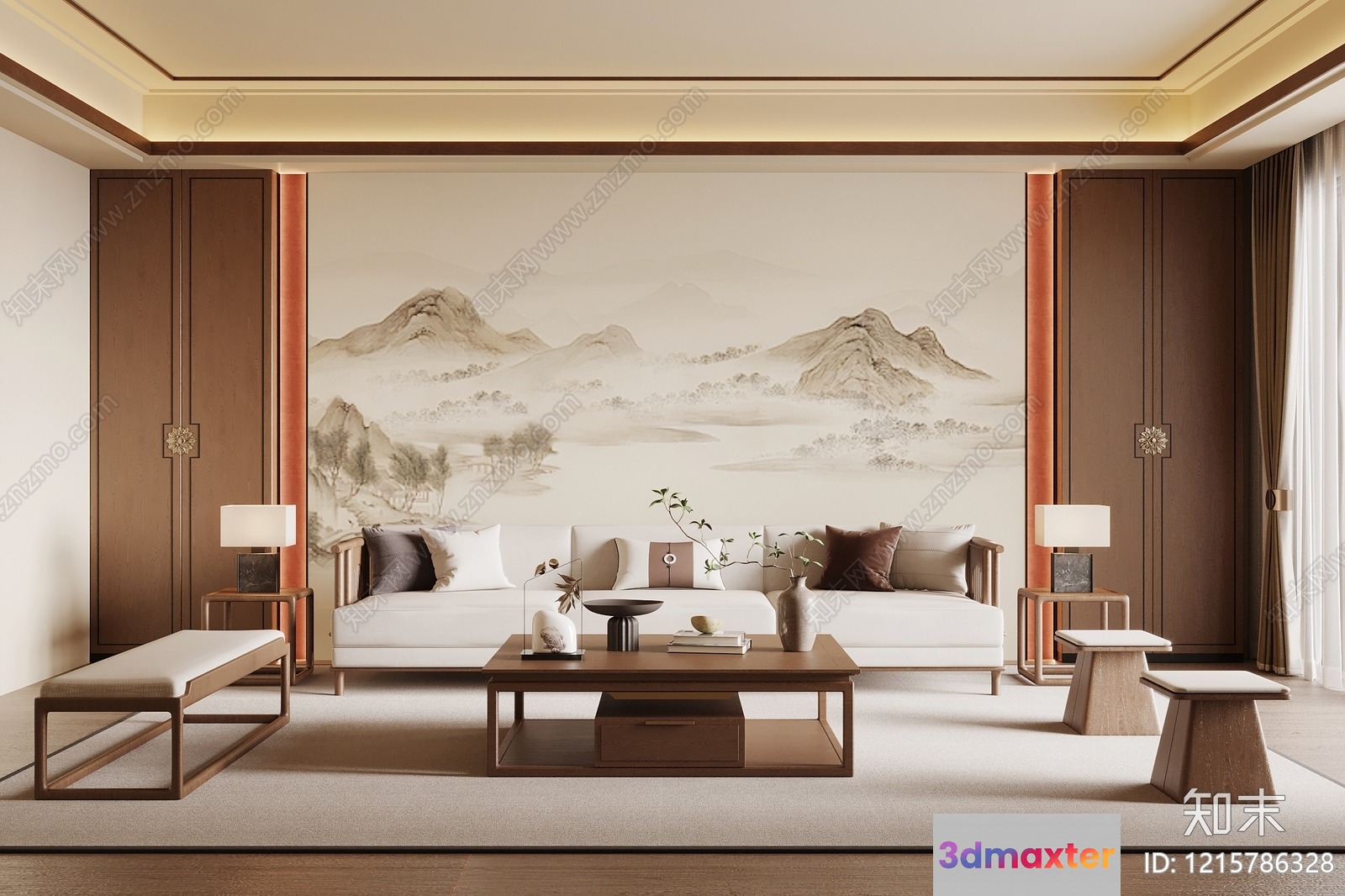 Modern Living Room 3D Model - 10720 - VRAY Render