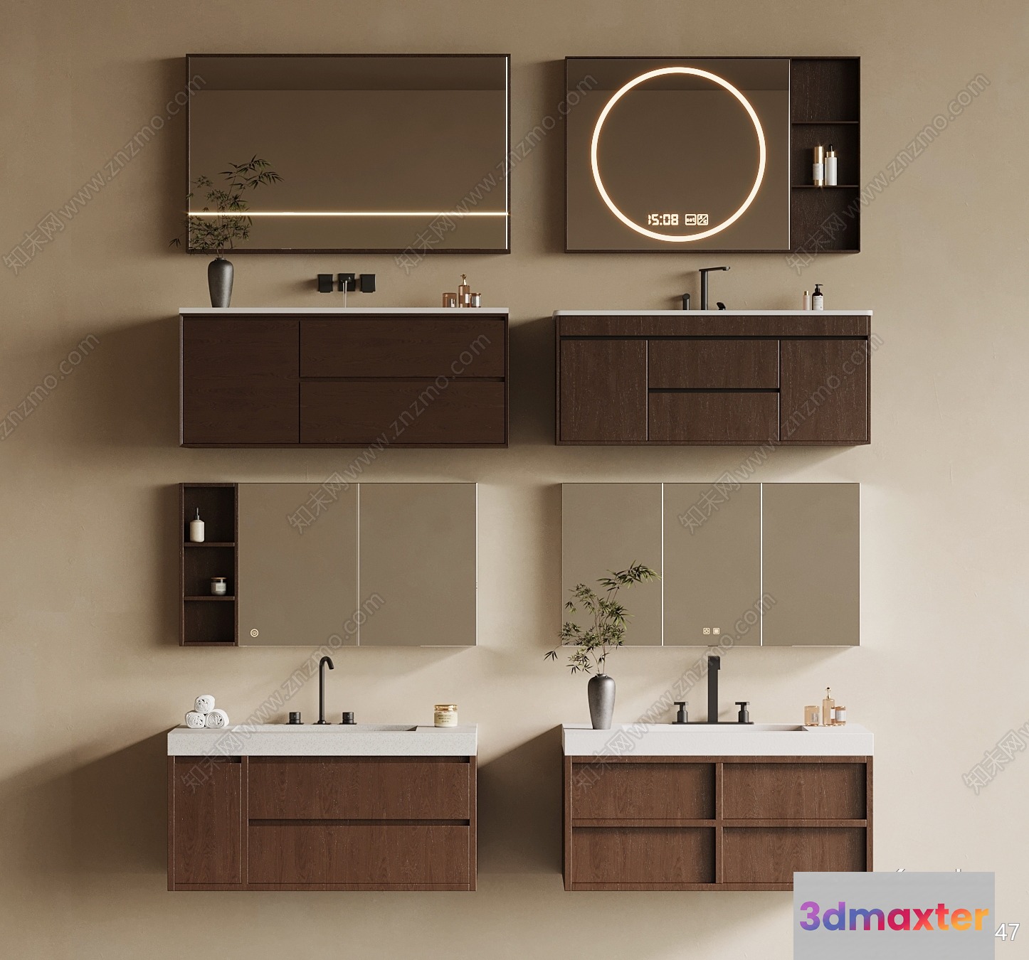 Modern Bathroom Vanity 3D Model - 13707 - VRAY Render