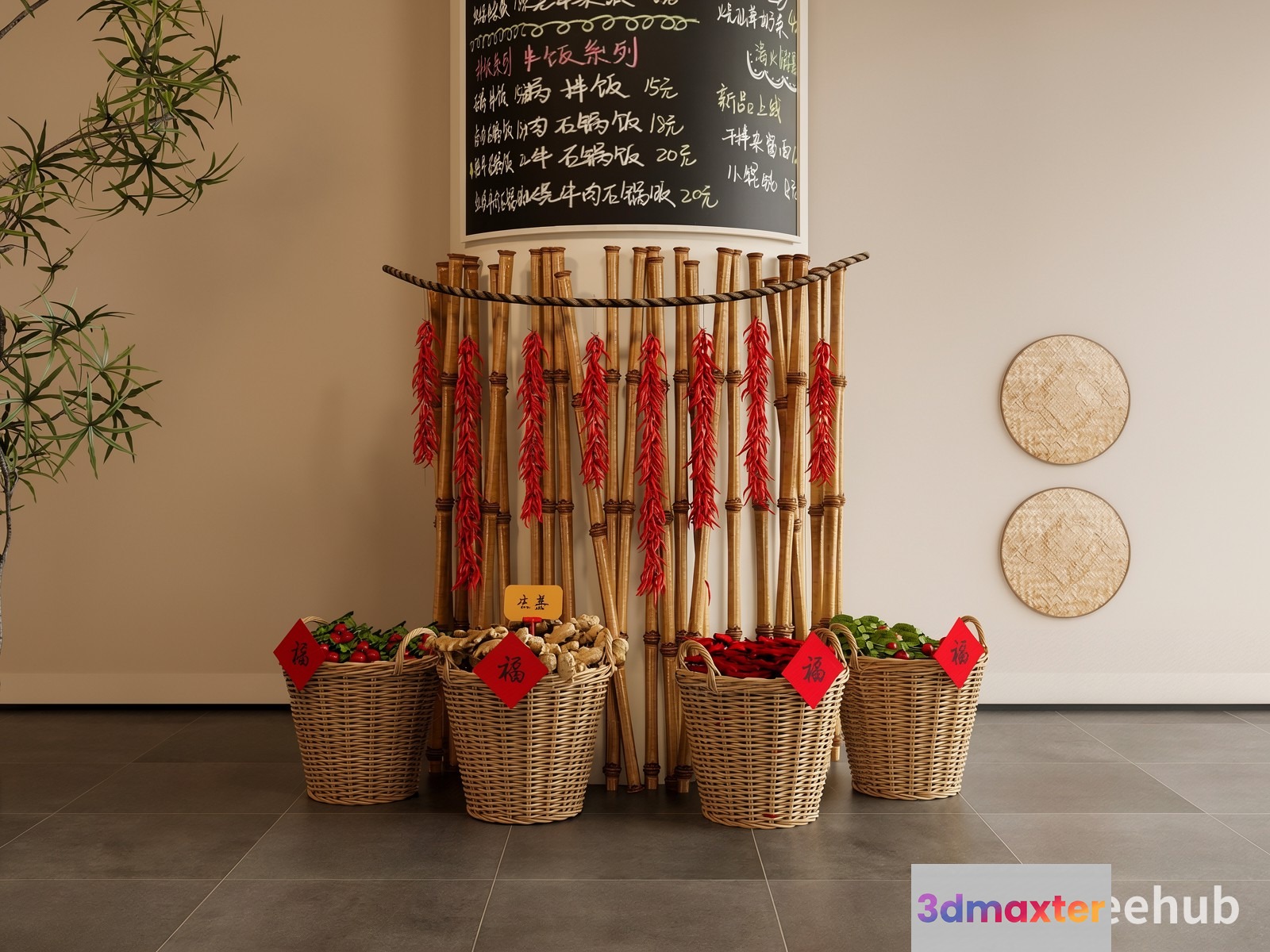 A Decorative Bamboo Stand 3D Model - 19692 - VRAY Render