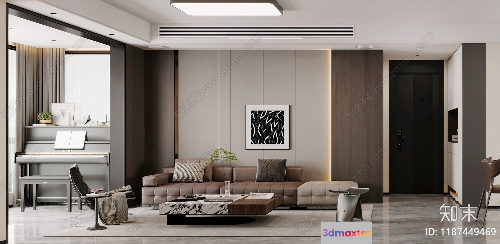 Modern Living Room 3D Model - 12032 - CORONA Render