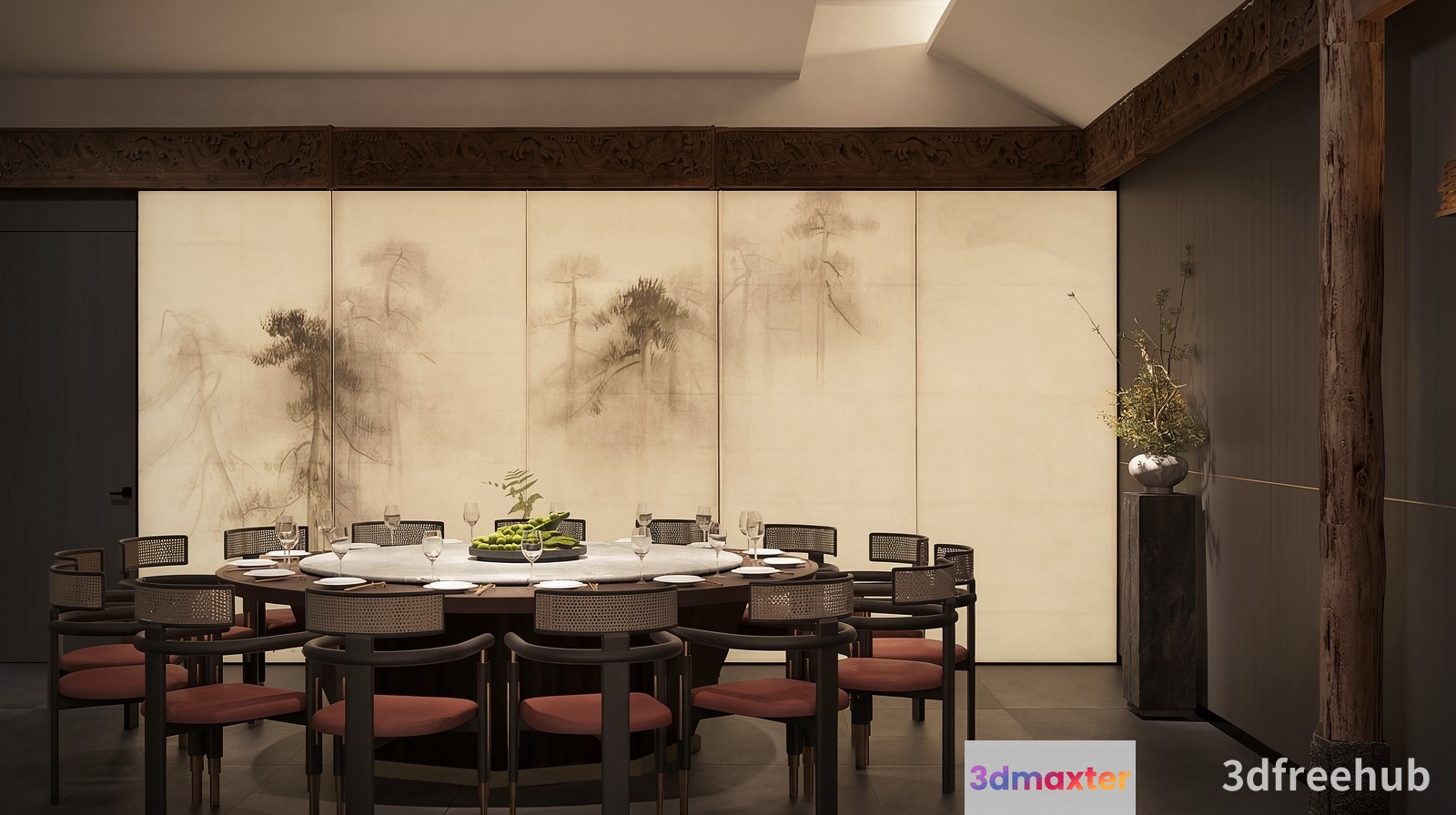 Modern Dining Room 3D Model - 20930 - VRAY Render