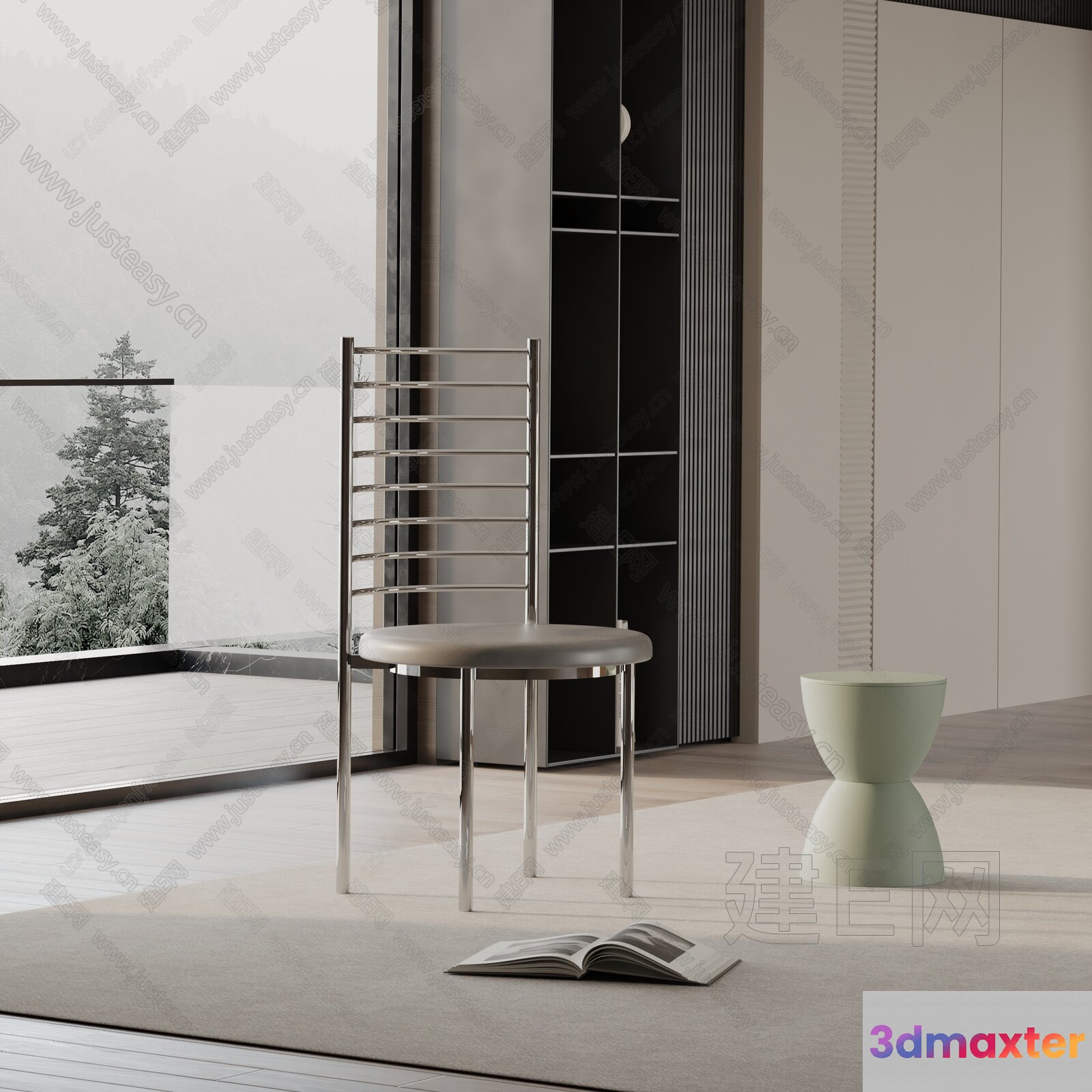 Modern Minimalist Living Room 3D Model - 12427 - VRAY Render