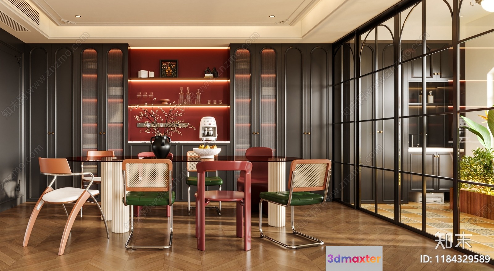 Modern Dining Room 3D Model - 6129 - VRAY Render