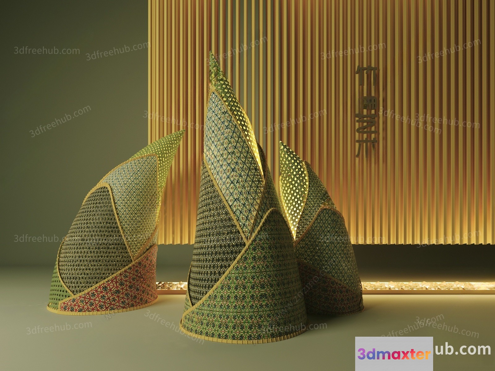 Modern Christmas Decorations 3D Model - 19392 - VRAY Render