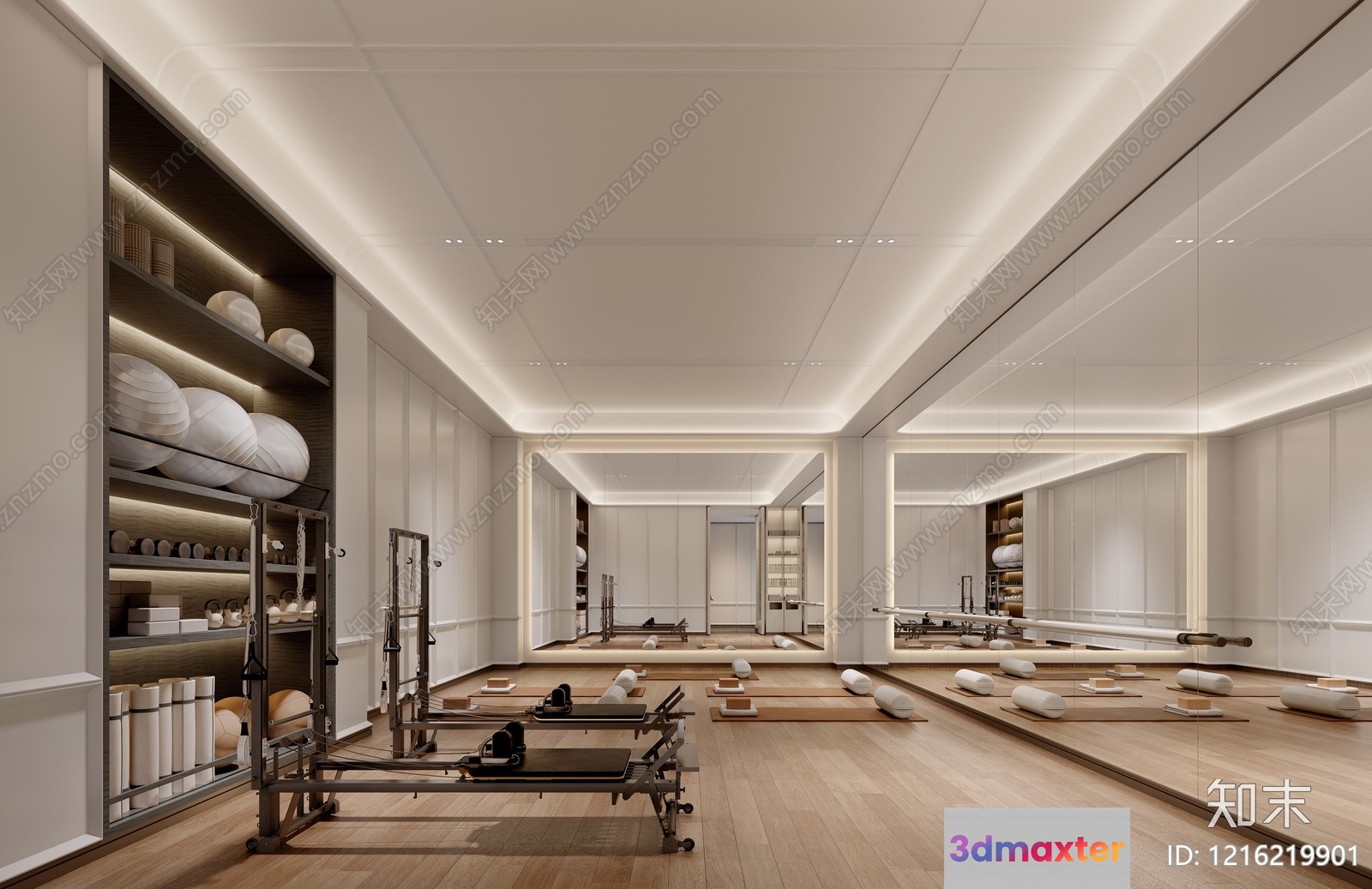 A Pilates Studio With Modern Equipment 3D Model - 13623 - VRAY Render
