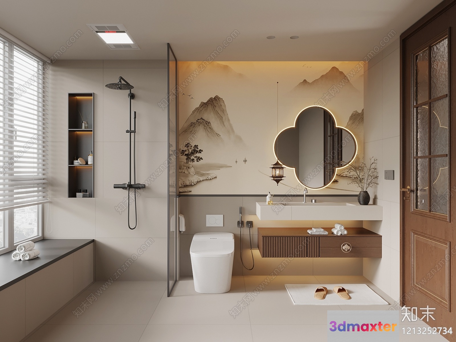 Modern Bathroom 3D Model - 2435 - VRAY Render