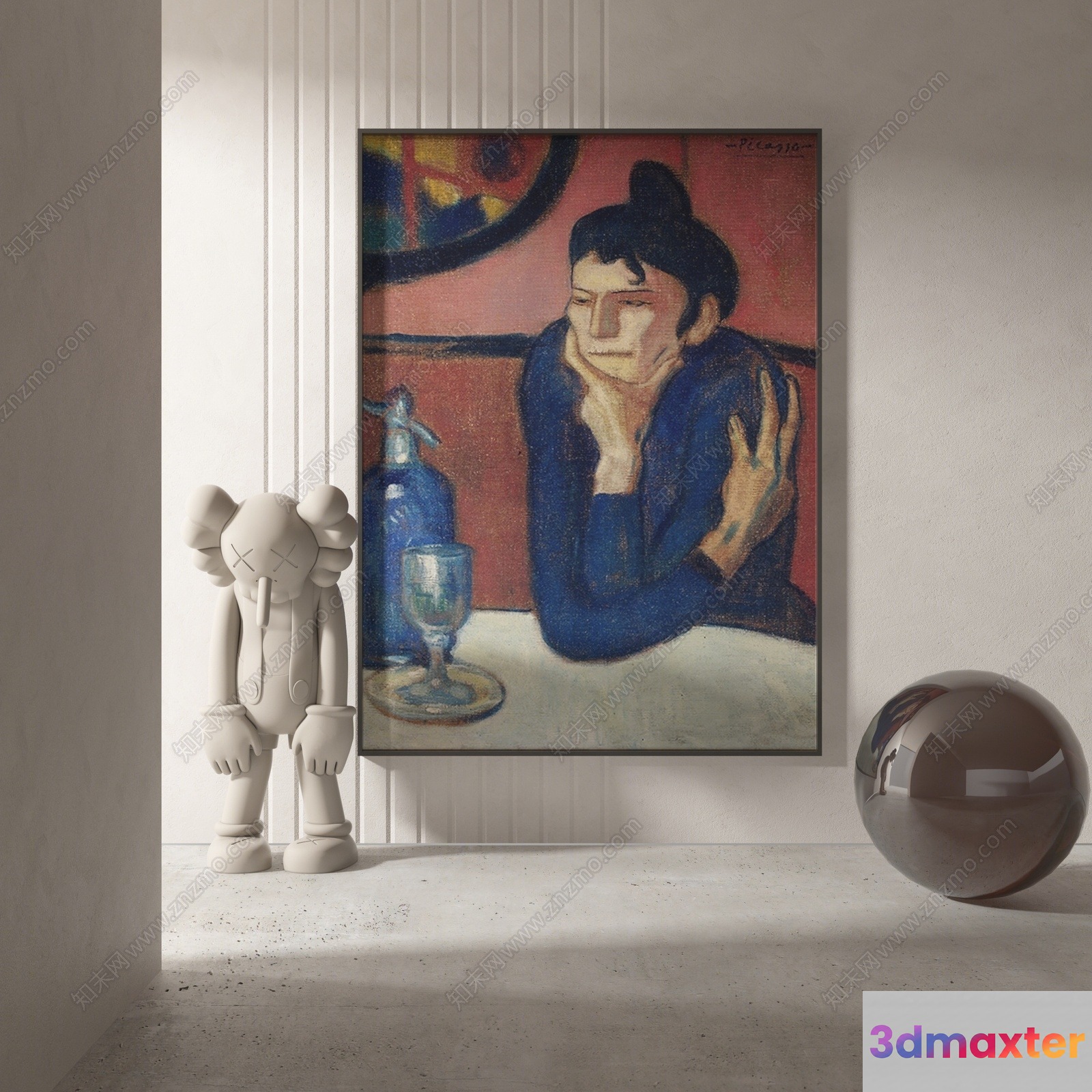 Modern Artwork 3D Model - 3471 - VRAY Render