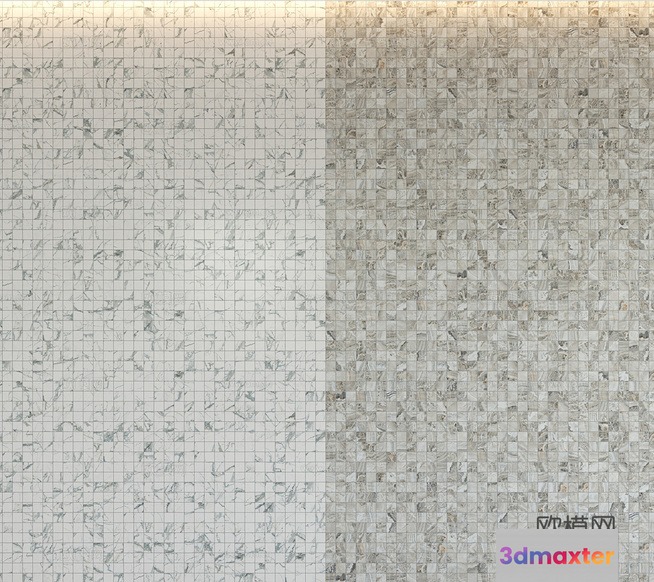 A Mosaic Wall 3D Model - 6394 - VRAY Render