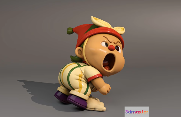 A Cartoon Boy In A Red Hat 3D Model - 18624 - VRAY Render